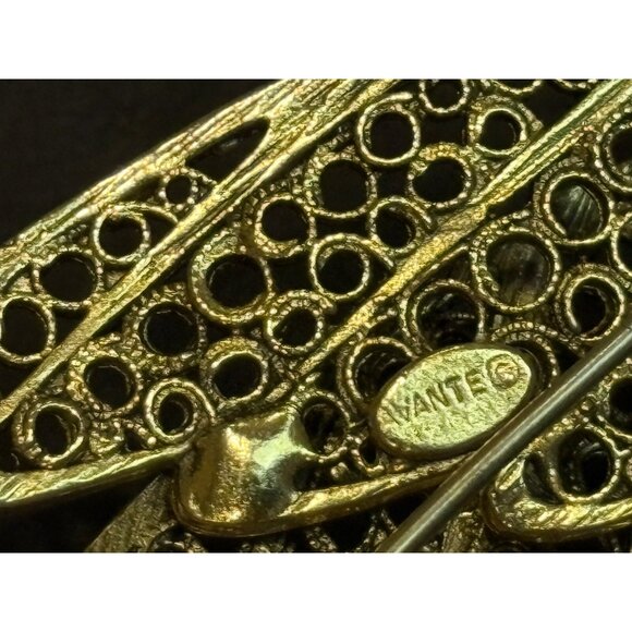 Vintage Jewelry Lot 1928 Avante Rhinestone Heart Brooch Pin Enamel Earrings - Picture 9 of 11